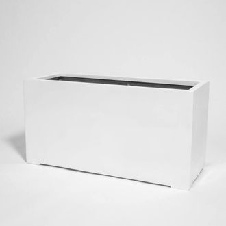 PRIMROSE White Gloss Polystone Rectangular Trough Planter 100cm