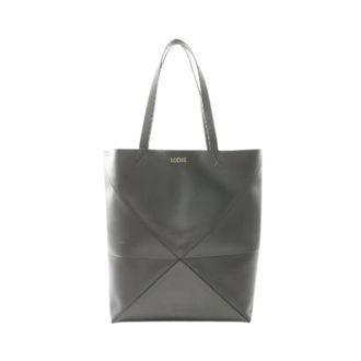 Loewe Pre-owned Puzzle Fold Large Leather Tote Bag - Dames - Vintage Shopper - Grijs - ONE Size - Leer - Vintage