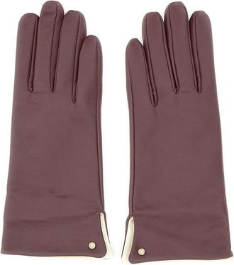 Gianni Chiarini Leren handschoenen - Dames - Handschoenen - Paars - M - Wol - Accessoires