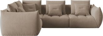 MICADONI 5-Sitzer Design Ecksofa Bloom mit Eckteil links - Samtbezug