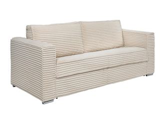 Vente-Unique Vente-unique - Divano Letto 4 Posti A Ribalta Posto Letto 160 Cm Materasso 18 Cm In Velluto A Coste Larghe Beige - Loreto