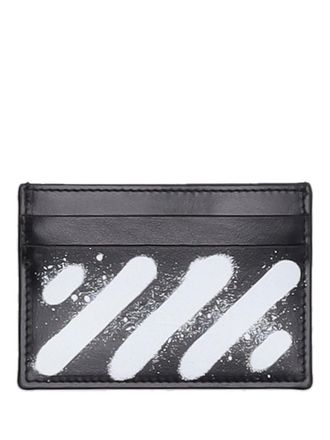 Off-white Diag Spray Card Case Black - White