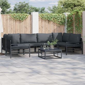Berkfield Home Garden Sofa Set 7 pcs Anthracite Steel