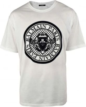 Balmain Hombre, Camisetas, Blanco, Talla: L