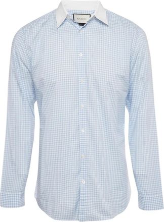 Gucci Geruit katoenen overhemd - Blauw