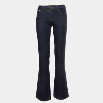 Roberto Cavalli Dark Blue Denim Straight Fit Jeans S/waist