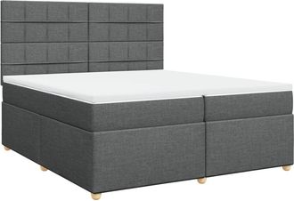 vidaXL Vidaxl - Giroletto A Molle Con Materasso Grigio Scuro 200x200 Cm Tessuto