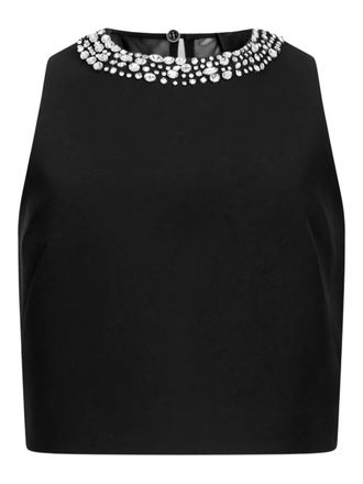 Liu Jo rhinestone-embellished sleeveless top - women - Polyester/Spandex/Elastane/Polyester/Spandex/Elastane - 40 - Black