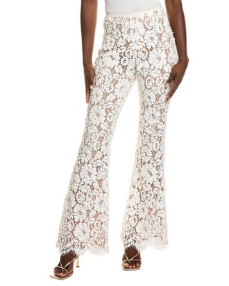 Michael Kors Floral Lace Silk-Lined Bootcut Pant