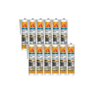 Sika Sika - Paquete De 12 Seal-180 Selladores De Silicona Para Ba&ntilde;os Y Alicatados - Transparente - 300ml