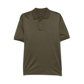 Emporio Armani Polo Shirts, male, Green, Size: M Lyocell/cotton polo shirt