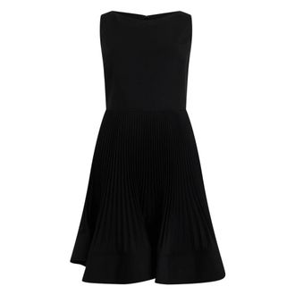 Emporio Armani Kleedjes, Dames, Zwart, S, Polyester, A-lijn jurk met geplooide rok