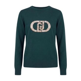 Liu Jo ECS Maglia Chiusa - Dames - Ronde hals truien - Groen - S - Polyester - Truien & Vesten