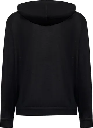 Brunello Cucinelli Womens Zip-Up Hoodie Black Cotton-Silk Interlock Cardigans Sweater