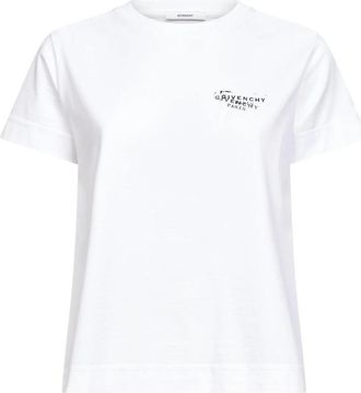 Givenchy Cotton Jersey T-Shirt - Dames - T-shirts - Wit - S - Katoen - Tops