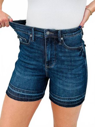 Judy Blue High Waist Jean Shorts In Dark Wash