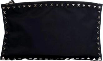 Valentino Pre-owned Clutches, female, Black, Size: ONE SIZE Pre-owned Nylon Clutch