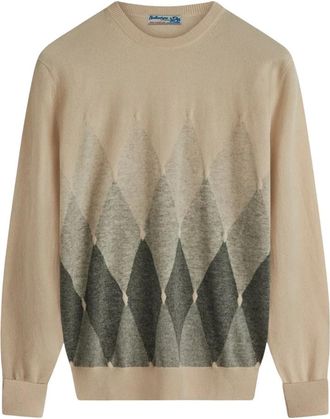 Ballantyne Round-neck Truien - Heren - Ronde hals truien - Beige - M - Truien & Vesten