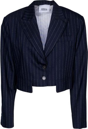 Erika Cavallini Semi Couture Dames, Jassen, Blauw, Maat: S Wol