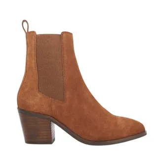 Dune London Dames/Dames Pasil Leren Blokhak Laarzen (Tan)