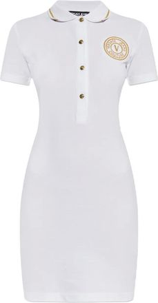 Versace Jeans Couture Abito midi con ricamo - Bianco