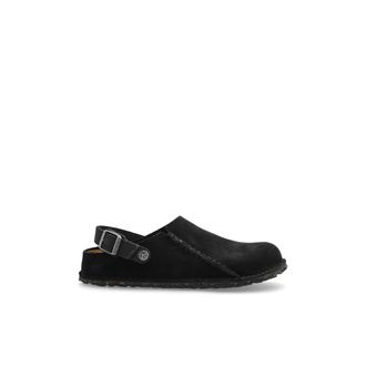 Birkenstock Lutry Premium Su&egrave;de Slippers - Dames - Klompen - Zwart - 36 EU - Su&egrave;de - Schoenen