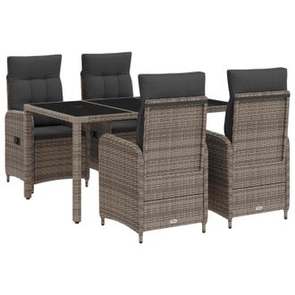 vidaXL Juego De Comedor Para Exteriores 5 Pcs Gris Claro Y Gris Oscuro Vidaxl