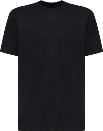 Giuliano Galiano Blauwe Katoenen T-shirts en Polos - Heren - T-shirts - Blauw - XL - Katoen - Tops