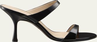 Stuart Weitzman Nudist Patent Leather Dual-Strap Sandals