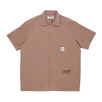 CAT Short Sleeve Shirts, male, Beige, Size: XL Desert Short Sleeve Shirt Stylish