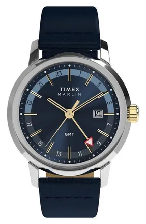 Timex Marlin GMT Bracelet Watch, 40mm in Blue at Nordstrom