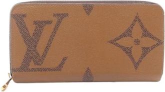 Louis Vuitton Pre-owned Long wallet (bi-fold) - Dames - Vintage Accessoires - Bruin - ONE Size - Leer - Vintage