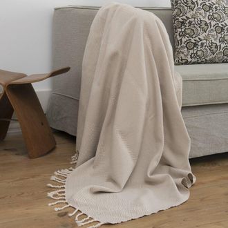 Febronie Manta plaid algod&oacute;n topo claro 160x250