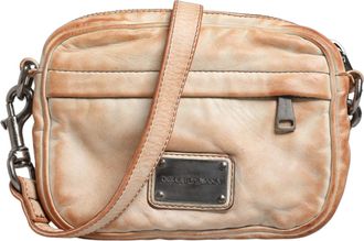Dolce & Gabbana Beige Vintage Leather Logo Plaque Shoulder Borse Men Mens Bag