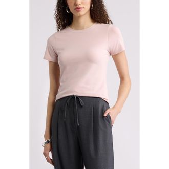 Nordstrom Pima Cotton Blend Crewneck T-Shirt in Pink Sepia at Nordstrom, Size Xx-Large