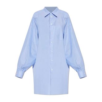 Maison Margiela Oversized Shirt - Dames - Blouses & Shirts - Blauw - Maat: 2XS Katoen