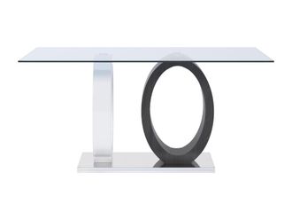 VENTE-UNIQUE.COM Mesa fija efecto madera gris, blanco