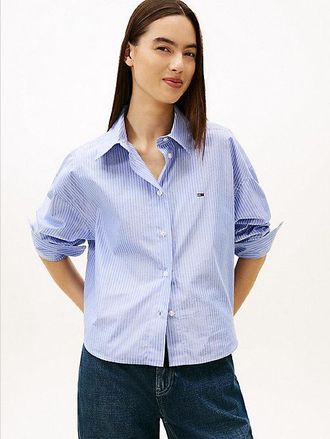 Tommy Hilfiger Oversized Fit Metallic Cropped Shirt