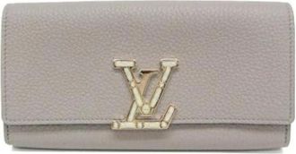Louis Vuitton Pre-owned Portemonnee Capucines M80928 - Dames - Vintage Accessoires - Grijs - ONE Size - Leer - Vintage