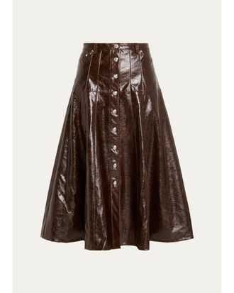 Cinq &agrave; Sept Tumbled Vegan Leather Midi Skirt
