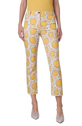 Akris Maru Print Tapered Leg Ankle Jeans in Sun at Nordstrom, Size 12