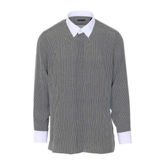 Tom Ford Zijden Shirt met Geometrische Print - Heren - Overhemden - Zwart - Maat: 2XL Zijde