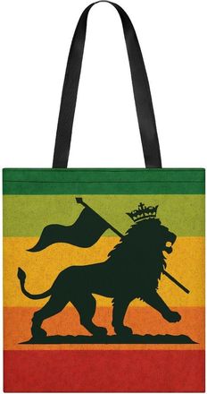 Generic Rastafarian Lion Reggae Music Tote Bag for Women Men Shoulder Bags Purses Pouch Handbags