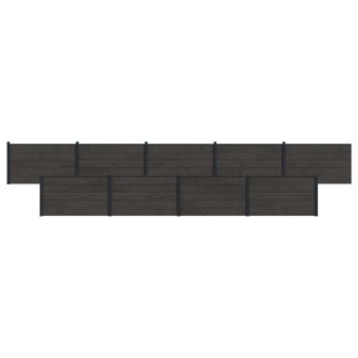 vidaXL Panel De Valla 9 Pcs Wpc Y Aluminio Negro Vidaxl