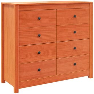 vidaXL Side Cabinet Wax Brown 100x40x90 cm Solid Wood Pine Vidaxl