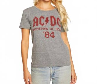 Chaser Acdc Monsters Of Rock Graphic Tee In Grey
