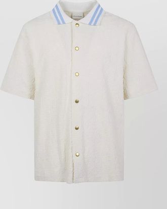 Dr&ocirc;le de Monsieur monogram shirt short sleeves gold buttons