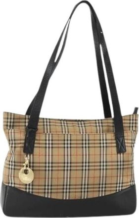 Burberry Tweedehands Canvas handtassen - Dames - Vintage Shopper - Beige - ONE Size - Vintage