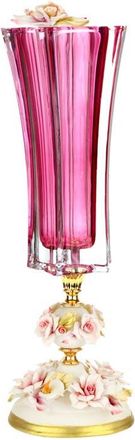 Mark Roberts Stately Rose Pedestal Vase in Fuchsia at Nordstrom