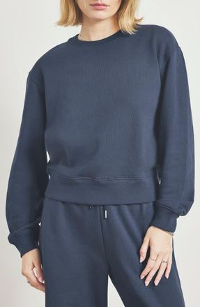 Splendid Laguna Lounge Cotton Crewneck Sweater in Navy Blue at Nordstrom, Size X-Small